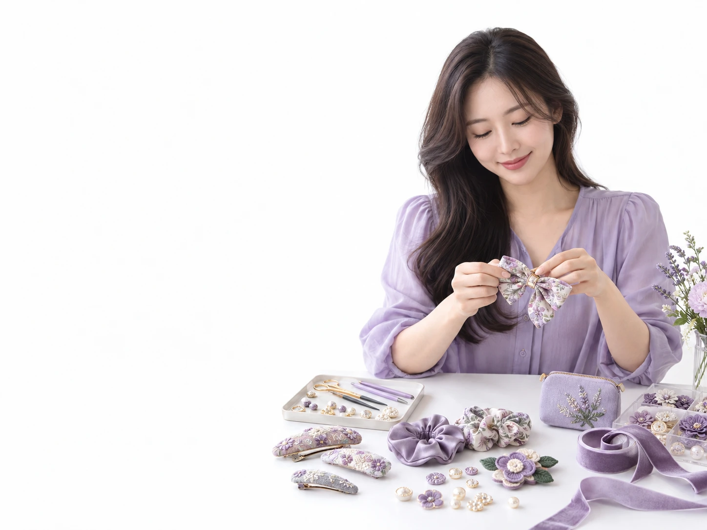 패브릭 소품 재택 수작업 모집 연출 이미지